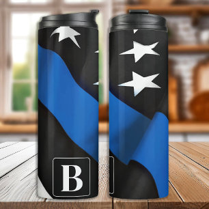 Bouteilles Isothermes Police Officier Personnalisé Drapeau US Ligne Bleu