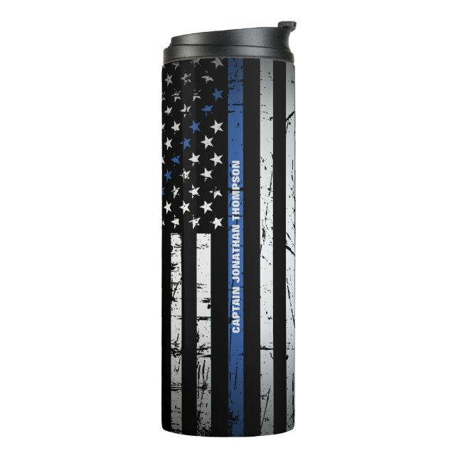 Bouteilles Isothermes Police personnalisée en détresse drapeau américain (Tourné sur la gauche)