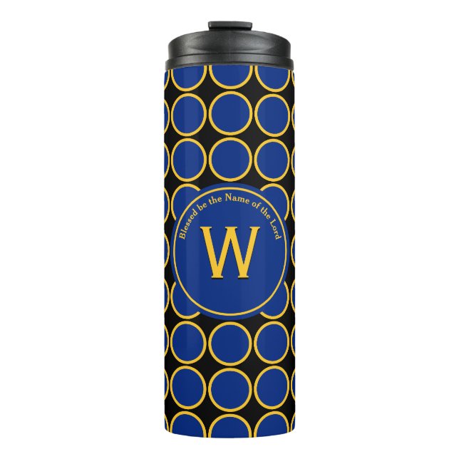Bouteilles Isothermes POLKA DOT Cercle géométrique Monogramme Customisé (Devant)