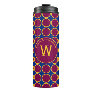 Bouteilles Isothermes POLKA DOT Monogramme marron géométrique Customisé