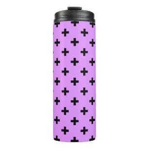 Bouteilles Isothermes Polka noire croise sur lilas