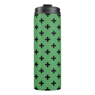 Bouteilles Isothermes Polka noire croise sur vert