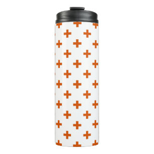 Bouteilles Isothermes Polka orange croise sur blanc
