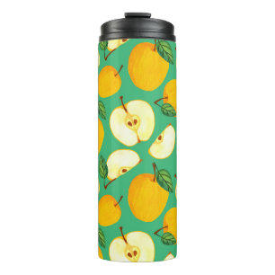 Bouteilles Isothermes Pomme jaune : Motif d'aquarelle juteux.