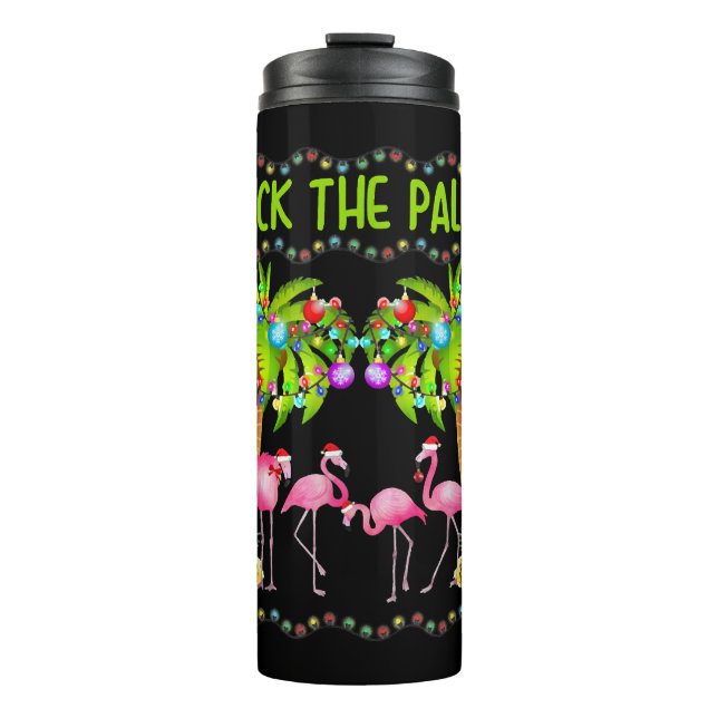 Bouteilles Isothermes Pont the Palms Merry Flamingo Christmas tee funny (Devant)