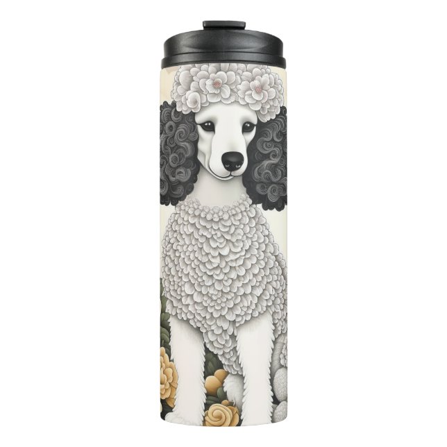 Bouteilles Isothermes Poodle en Fleurs Whimsical (Devant)