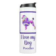 Poodle Français mignon Chien Silhouette Purple PY&
