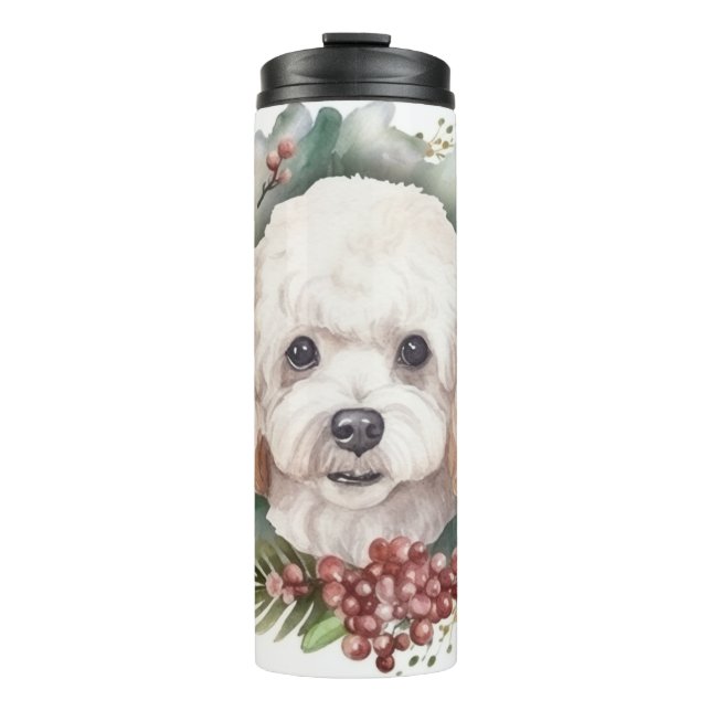 Bouteilles Isothermes Poodle Noël Wreath Festive Pup (Devant)