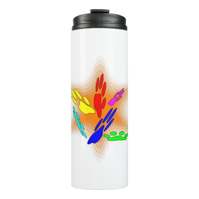 Bouteilles Isothermes Pop Art Chien Empreintes de pattes (Devant)