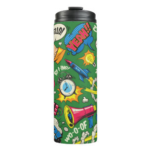 Bouteilles Isothermes Pop art coloré sans couture motif avec bande dess