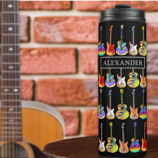 Bouteilles Isothermes Pop Art Personnalisé Guitare Psychedelique