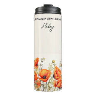 Bouteilles Isothermes Poppies oranges de Californie avec verse Personnal