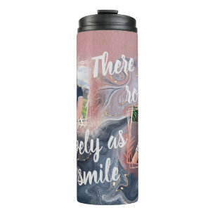 Bouteilles Isothermes Porte photo personnalisée Rose bleu Dusty