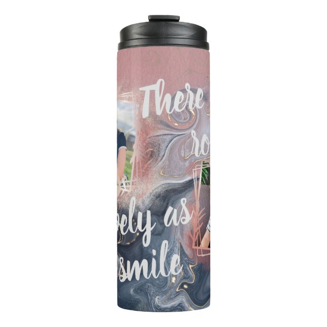 Bouteilles Isothermes Porte photo personnalisée Rose bleu Dusty (Devant)