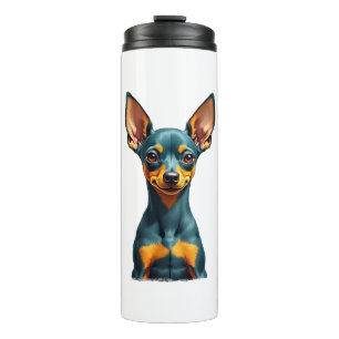 Bouteilles Isothermes Portrait de Pinscher Miniature Vintage Coloré Grav