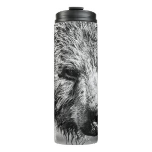 Bouteilles Isothermes Portrait d'ours grizzli