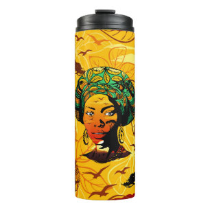 Bouteilles Isothermes Portrait féminin africain avec coucher de soleil
