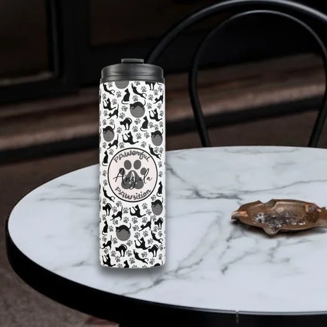 Bouteilles Isothermes Position Puissante Étirement Yoga Chat (Créateur téléchargé)