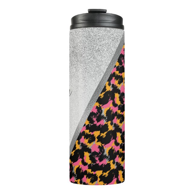 Bouteilles Isothermes Poster de animal Sparkle Monogramme Nom Thermal T (Devant)