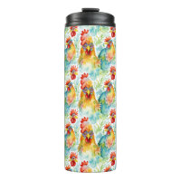 Poulet d'aquarelle de ferme mignonne