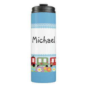 Bouteilles Isothermes Pour garçon, mâle, enfant, train, gai, bleu
