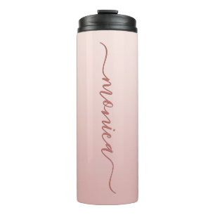 Bouteilles Isothermes Poussière de rose ombrée élégante Signature