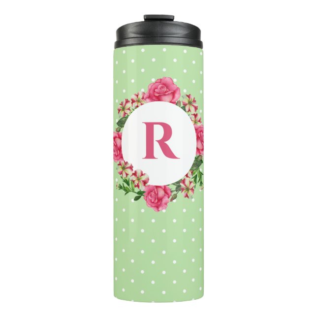 Bouteilles Isothermes Premier rose rose rouge blanc Pois Petunia (Devant)