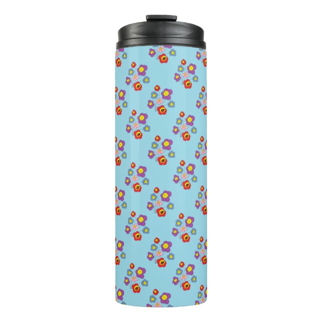 Bouteilles Isothermes Pretty Blue Ladybug and Flowers Pattern (Devant)