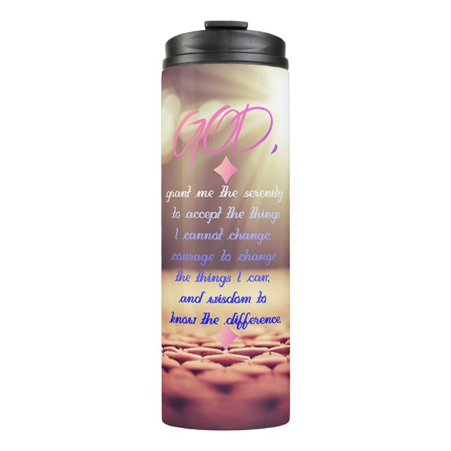 Bouteilles Isothermes Prière De Sérénité Avec Inspiration De L'Art Chrét (Devant)
