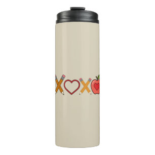 Bouteilles Isothermes Professeur XOXO Crayon Saint Valentin et pomme