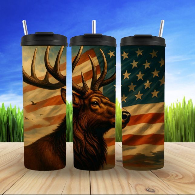 Bouteilles Isothermes Proud Elk, American Spirit Art (Créateur téléchargé)