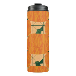 Bouteilles Isothermes Pumpkins on geometric triangle background seamless