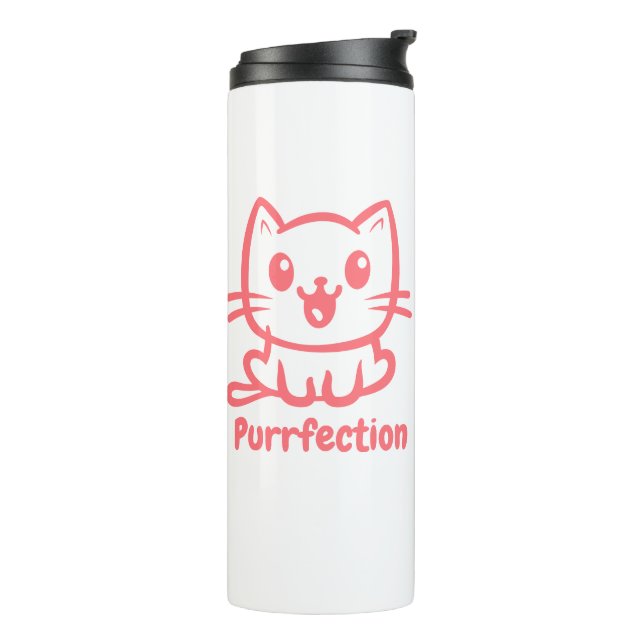 Bouteilles Isothermes Purfection, Très Mignonne Chat Anime (Tourné sur la gauche)