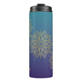 Bouteilles Isothermes Purple Turquoise Gradient Faux Gold Mandala