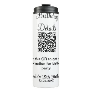Bouteilles Isothermes QR scanner anniversaire détails fête moderne 15 an