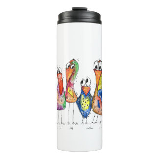 Bouteilles Isothermes Quatre Beaux Oiseaux Bleus Bleus