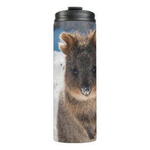 Bouteilles Isothermes Quokka - Animal mignon sur la plage Australie Bleu