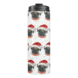 Bouteilles Isothermes Race de chien Pug Étoiles de Noël