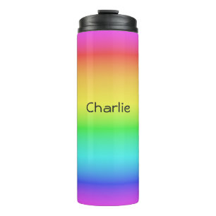 Bouteilles Isothermes Rainbow Gradient nom personnalisé tumbler