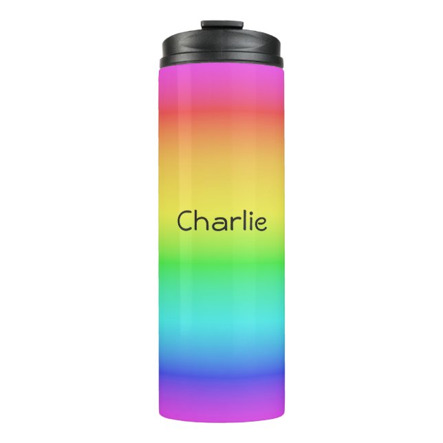 Bouteilles Isothermes Rainbow Gradient nom personnalisé tumbler (Devant)