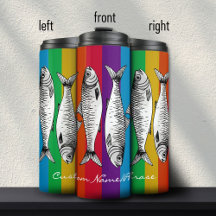 Rainbow Maximalist Sardine Art Nom personnalisé