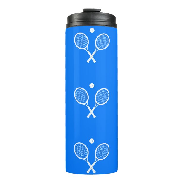 Bouteilles Isothermes Raquettes de tennis Arrière - plan bleu (Devant)