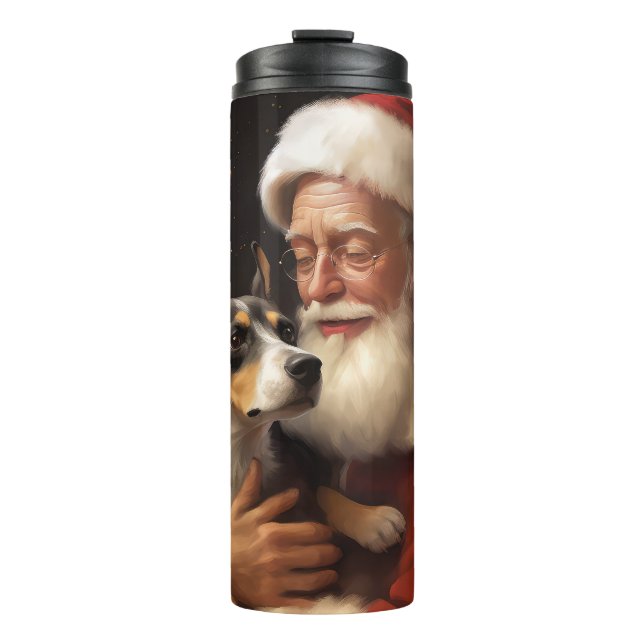 Bouteilles Isothermes Rat Terrier Avec Noël Festif Du Père Noël (Devant)