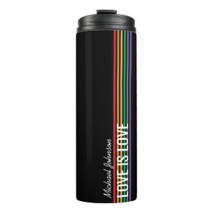 Bouteilles Isothermes Rayures arc-en-ciel personnalisées LGBT personnali