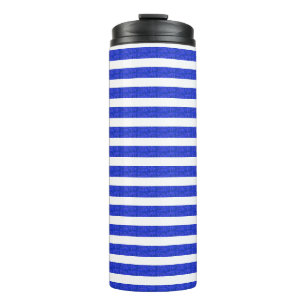 Bouteilles Isothermes Rayures géométriques bleues chic