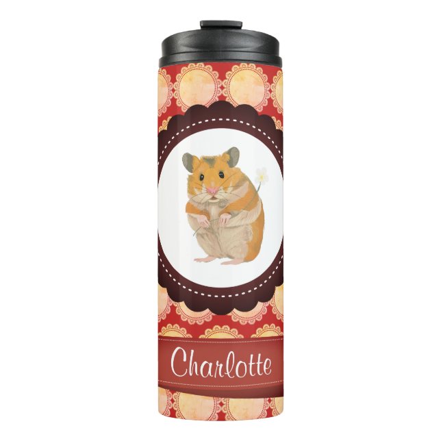 Bouteilles Isothermes Red Ajouter Votre Nom Hamster (Devant)