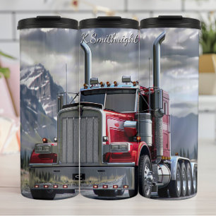 Bouteilles Isothermes Red Chrome Semi Truck Mountain Road