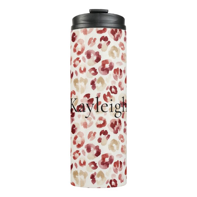 Bouteilles Isothermes Red Cream Leopard Animal Print (Devant)
