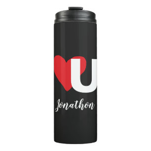 Bouteilles Isothermes Red Heart U Love Valentine's Day Monogrammed Nom