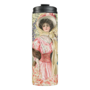 Bouteilles Isothermes Regency de femme victorienne rose